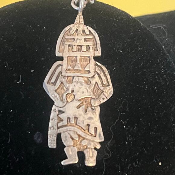 Authentic Handcrafted Katchina Dancer Native American Hopi 925 Necklace/Pendant - Picture 3 of 8